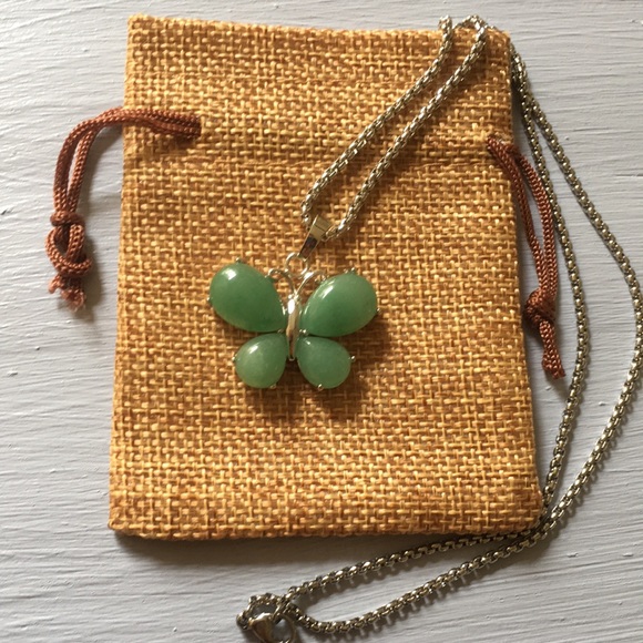✨HP Green Aventurine Butterfly Necklace Green Aventurine Pendant Aventurine - Picture 1 of 3